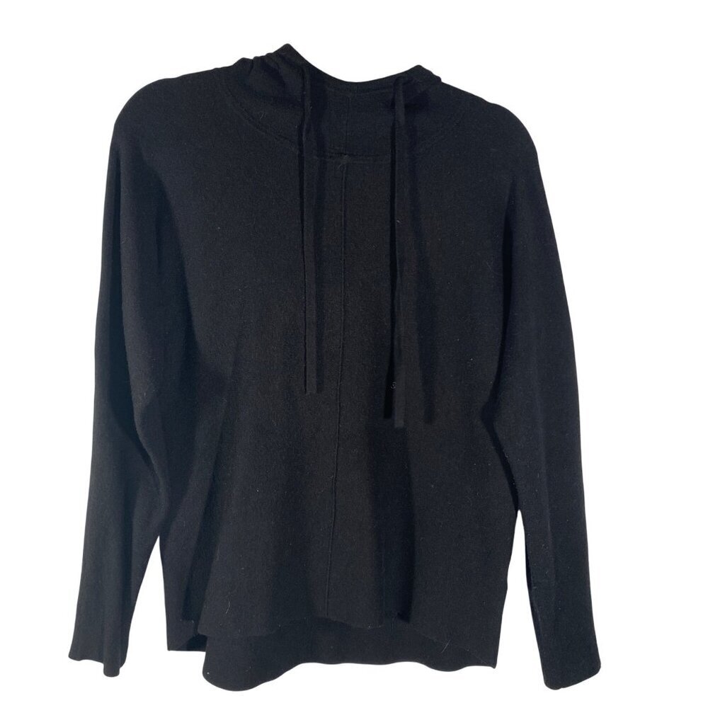 Quince Eco-Knit Milano Stitch Pullover Hoodie Sweater black size S sustainable - Picture 2 of 10